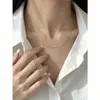 Europeu e Americano Unissex Versátil Novo Estilo Estética Fria Corrente Fina Osso de Cobra Aço Titânio Colar Design de Nicho Corrente da Clavícula Acessório