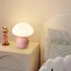 Lámpara de mesa tricolor regulable, lámpara de hongo, luz nocturna vintage de cristal, lámpara de ambiente romántico para niñas, lámpara de mesita de noche para dormitorio