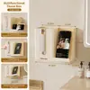 Caja de Pañuelos para Montar en la Pared con Soporte para Teléfono, Organizador de Almacenamiento Multifuncional para el Hogar