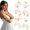Pulsera Metálica Transfronteriza Europea y Americana Personalizada Mariposa Hojas Flores Geométrico Nicho Diseño de Alta Gama Abierta Ajustable