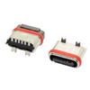 Conector Hembra Tipo-C 6P Vertical Impermeable Montaje Superficial Vertical Smt Aleación de Zinc Conector USB Interfaz de Carga