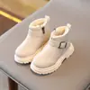Botas para niña, Botas tipo Martin para niño pequeño, Zapatos para bebé y niños, Impermeables y antideslizantes, Botas de algodón con felpa elegantes para otoño e invierno