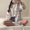 2026 Nuevo Estilo Coreano Primavera y Verano Abrigo Delgado Cárdigan a Cuadros Camisa de Manga Larga para Estudiantes Ropa a Cuadros para Proteger del Sol de Mujer Tendencia para Mujeres