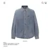 Camisa Jeans Azul Retrô Vintage Lavada Desgastada Masculina Estilo Preguiçoso Solta Casual Camisa Jaqueta