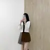 Tb Otoño Nuevo Estilo Cuatro Rayas Estilo Universitario Suéter Cardigan de Punto con Cuello en V para Mujer con Bloques de Color Cardigan a Rayas con Cuello en V