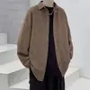 Camisa de chaqueta para hombre, estilo coreano, moderna, casual, talla grande, corte holgado, para primavera y otoño, camisa de manga larga, top para hombre