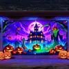 Tela de Fondo Nuevo Paisaje de Halloween Transfronterizo Tela de Fondo Decoración Popular de Terror Temu Esqueleto Halloween