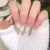 [Nude] Unhas Usáveis Cat-Eye na Ponta dos Dedos na Cor Nude, Nova Manicure, Design de Luxo Acessível, Clareamento (Nenhuma caixa)
