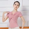 Ropa de baile para mujer, top de práctica moderno con escote en V torcido, ropa de baile clásico, traje de manga larga para adultos, ropa corporal