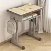 Mesa de estudo infantil para uso doméstico, conjunto de mesa e cadeira escolar de altura ajustável para alunos do ensino fundamental, dedicado para escrever lição de casa