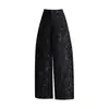 Pantalones anchos de jacquard estilo chino para mujer, nueva colección otoño/invierno 2026, largo cropped, corte holgado, estilizan, casual, modernos