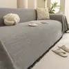 Toalla de Sofá de Color Sólido Simple Todas las Estaciones Universal Nuevo Estilo Algodón Falso Lino Resistente a Arañazos Funda Completa para Sofá Manta Tela Cubierta