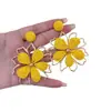 Pendientes Tejidos de Flor Hechos a Mano Estilo Bohemio Clavos de Oreja de Alta Gama para Mujeres Nicho Versátiles Elegantes Pendientes de Estilo Festivo