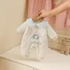 Ropa de Invierno para Bebé Conejo Azul Mono Forrado de Felpa Ropa de Algodón Atuendo de Invierno para Bebés Niñas Ropa Fina de Algodón Chaqueta de Algodón para Salir