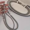 Collar de perlas gris plateado platino de cáñamo Shi Jia Zhen para mujer, cadena para suéter de temperamento de lujo ligero, cadena para el cuello con cierre magnético