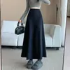 Falda retro de cola de pez para mujer, otoño e invierno, cintura elástica, adelgazante, casual, fluida, bodycon, falda larga
