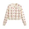 Personalizado de Fábrica Patrón Bordado de Corazón de Otoño Botón de Diamante Suéter Pequeño Fragante Chaqueta Cardigan de Punto para Mujer
