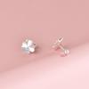 Pendientes de plata de ley s999 con diseño de flor y hueso para oreja, para mujer, sencillos, compactos, mini pendientes de nicho frescos, 2022, nuevos con tornillo