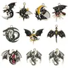 Aleación de Zinc Estilo Oscuro Colgante de Dragón con Goteo de Aceite Encanto de Estrella y Luna Pterodáctilo Accesorios para Joyería de Aretes y Llaveros Hechos a Mano DIY