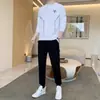 Conjunto casual de sudadera para hombre, nueva moda versátil de primavera y otoño, sudadera transpirable de cuello redondo, traje deportivo de dos piezas