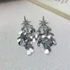 Pendientes de Plata Aguja Luz de Lujo Elegantes Zirconia Estrella Mang Brillante Borla Diseño de Nicho Versátiles Personalidad Moda Pendientes para Mujer