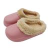 Pantuflas de algodón impermeable de cuero EVA para niños, invierno, para niños, casa, punta cerrada, para niñas, interior, para niños pequeños, pantuflas de pelo para bebé