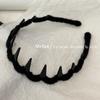 Faixa de cabeça de onda dentada doce nova cor sólida lã enrolamento não-aperto carimbo de cabelo pente de cabelo design antiderrapante faixa de cabeça