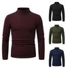 Comércio Exterior Transfronteiriço 2026 Nova Camiseta Masculina de Manga Longa com Gola Alta Canelada Espessa Tendência Top Amazon Aliexpress