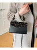 Bolso de Hombro Cruzado de Moda Tendencia Estilo Coreano con Estampado de Fresas y Patchwork, Gran Capacidad, Elegante, Bolso Pequeño Cuadrado para Mujer