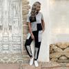 Bai Fen Zhi YiAmazon Comércio Exterior Transfronteiriço Moda Europeia e Americana Feminino Conjunto Casual Patchwork Duas Peças Roupa de Verão