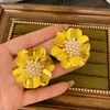 Pendientes Estéreo de Metal Rosa Retro Franceses, Pendientes Femeninos y Versátiles con Púa de Plata 925, Pendientes de Gama Alta de Nicho