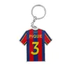 Chaveiro Personalizado de Acrílico com Camisa de Jogo Tendência Masculina Impressão Dupla Pingente de Futebol Placa de Número Mini Pingente Atacado