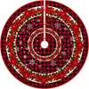 Falda para árbol de Navidad, falda redonda para base de árbol de decoración navideña, falda para árbol de tela con diseño de Papá Noel y muñeco de nieve, 120 cm de diámetro