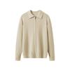 Cárdigan de Punto para Hombre Otoño Invierno 2025 Estilo Coreano Trendy Cremallera Exterior Chaqueta de Punto para Hombre Solapa Tejido de Punto