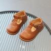 2025 Primavera Novo Sapatos de Couro Infantil Cor Sólida Sapatos de Couro Pequenos Estilo Britânico Sapatos de Princesa Infantil Sapatos Pequenos Estilo Faculdade
