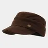 Nuevo Sombrero de Montar Retro Americano de Copa Plana Moda de Gama Alta para Adelgazar la Cara Gorra de Pico de Pato Protección Solar para Cabeza Grande al Aire Libre Sombrero Militar