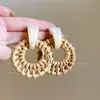 Pendientes Geométricos de Flor de Ratán Estilo Resort de Playa, Pendientes de Lujo Ligero y de Gama Alta, Pendientes Bohemios de Moda y Personalizados