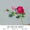 Ramo de rosas artificiales con sensación de hidratación de 3 cabezas para arreglo de escena, decoración de boda, flores artificiales de alta gama
