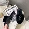 Nuevas Pantuflas de Felpa para Mujer de Invierno con Pedrería, Pantuflas Cálidas de Felpa, Sandalias de Deslizamiento Casuales para Mujer, Venta al por Mayor Transfronteriza