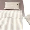 Juego de Ropa de Cama de Algodón de Color Sólido de Cuatro Piezas Estilo Simple para Negocios, Funda de Edredón Individual, Sábana para Dormir sin Ropa, Funda de Edredón, Juego de Tres Piezas para Dormitorio