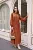 M501 # 9 cores em estoque, vestido feminino turco transfronteiriço, saia de bainha larga com cordão bordada solta, vestido longo estilo étnico