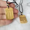 Colar Pingente da Marca Ping An Wuthing Masculino e Feminino Simples Marca Fu Retro Novo Estilo Chinês Pingente Dourado Areia Joias Atacado