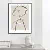 Pintura Decorativa Ins Estilo Nórdico Literaria y Artística Fresca Pequeña Retro Nicho Líneas Abstractas Simple Personaje de Pluma Naranja Pintura Colgante