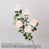 Rama alta 5 cabezas rosa de lana boda auditorio techo camino decoración arco de flores flor falsa flor de boda al por mayor