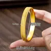 Novo braceletes de celebridade online estilo antigo Sutra do Coração ouro areia versão ouro feminina aberto uma folha braceletes ricos de dragão e fênix