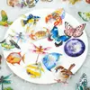 Bolsa de adesivos PET de pássaros italianos série mundo colorido tema natural material para decoração de diário adesivos 50