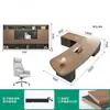 Mesa e cadeira de escritório de luxo leve combinação moderna simples mesa de presidente chefe sala de líder móveis de ponta mesa grande de gerente