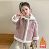 Ropa exterior de una pieza con estampado floral y pelo para niñas, Otoño e Invierno, Top dulce y elegante para bebé niña, Ropa de invierno gruesa y cálida para niños