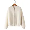 Moda Femenina Europea y Americana Transfronteriza AliExpress INS Estilo Popular Sudadera con Cremallera Estilo Bomber Pantalones de Terciopelo de Cintura Alta