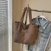 Bolso Tote de Terciopelo Rayado Retro Simple de Aspecto Elegante, Estilo Nuevo Otoño e Invierno para Mujer, Bolso Cruzado Ligero de Gran Capacidad para Viajes y Viajes Diarios